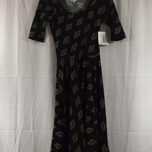 LuLaRoe Nicole Dress Black W/Gray Fit & Flare
